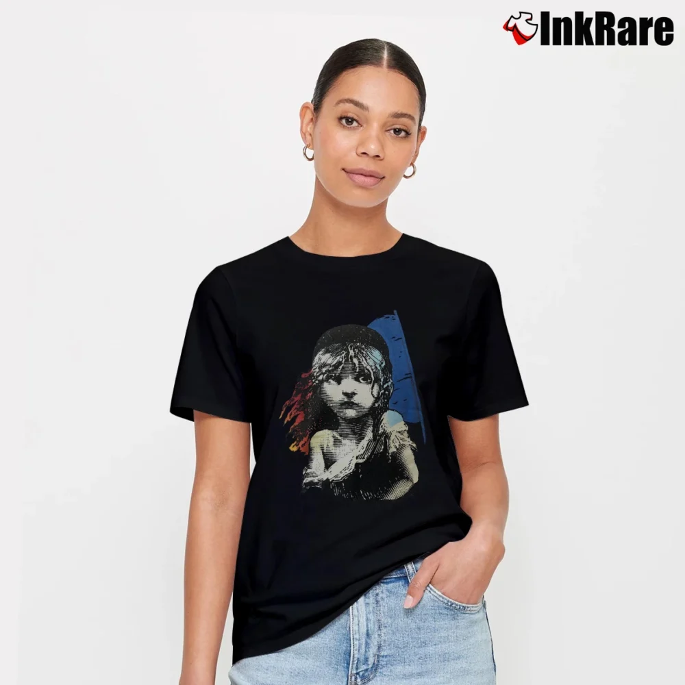 Women’s Les Miserables 1986 Oasis Nirvana Rolling Stones 80s Signature T-Shirt in black | Soft, Flattering Fit