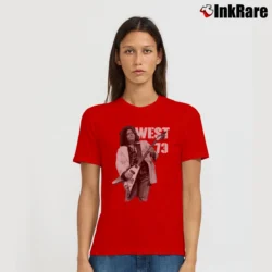 Women’s Leslie West '73 Rock Music Tribute Signature T-Shirt in red | Soft, Flattering Fit