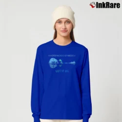 Women’s Let It Be Guitar Lake Shadow Hippie Long-Sleeve Top in royal blue | Sleek, Versatile, All-Season