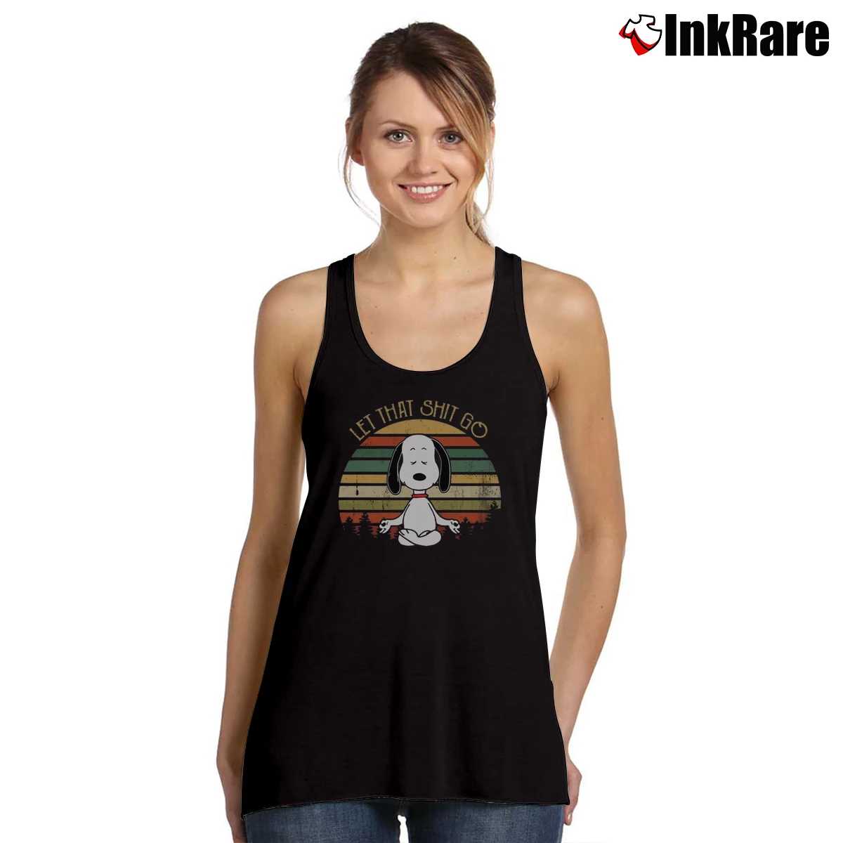 Let That Shit Go Snoopy Yoga Women’s Essential Tank in black – Summer Ready Women’s Let That Shit Go Snoopy Yoga Tank Top in black | Lightweight, Movement-Friendly