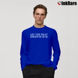 Men’s let the beat drop edm music rave Long-Sleeve Shirt in royal blue | Sleek, Lightweight, Year-Round Wear