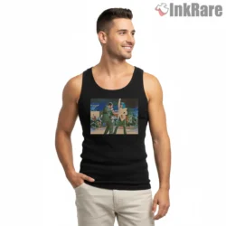 Lets Dance Color Splash Twist Shirt on black tank top for men graphic tee