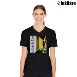 Women’s Letters To Cleo Parks And Recreation Aurora Gory Alice V-Neck Tee in black | Chic Neckline, Soft Texture