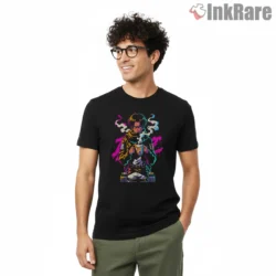 Levi Ackerman Coffee Break Vaporwave Shirt on black short sleeve shirt for men graphic tee