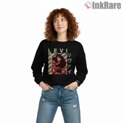 Levi Ackerman Crimson Battle Stance Shirt on graphic shirt for women graphic tee