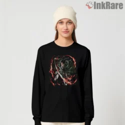 Levi Ackerman Epic Spiral Blade Shirt on black long sleeve shirt for women graphic tee