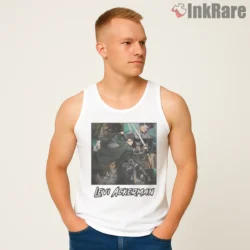 Levi Ackerman Fierce Warrior Battle Scene Shirt on white tank top for men graphic tee