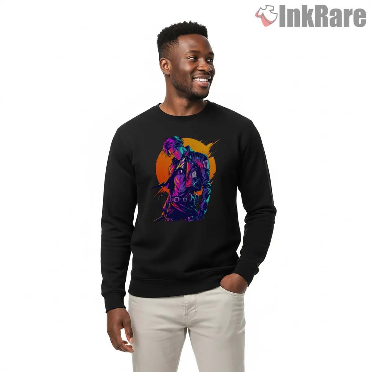 Levi Ackerman Neon Sunrise Street Style Shirt on graphic shirt for men graphic tee