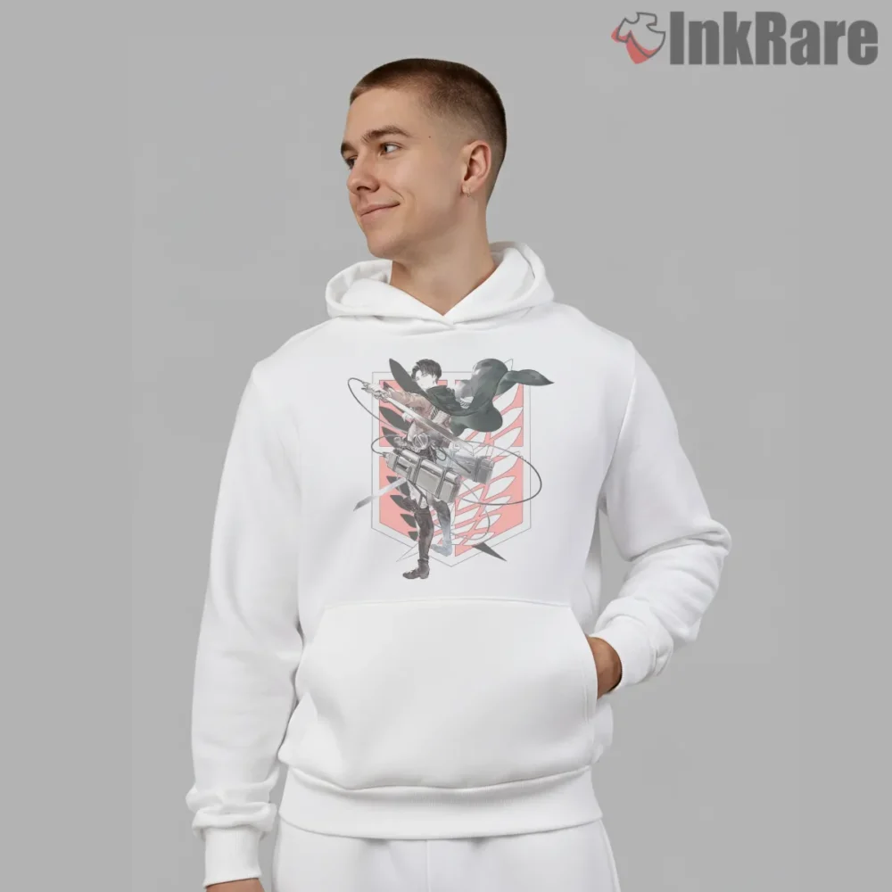 Levi Ackerman Odm Gear Profile Shirt on white hoodie for men graphic tee