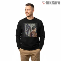 Levi Ackerman Vintage Crest Portrait Shirt on graphic shirt for men graphic tee