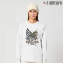 Levi Ackerman Wings Of Freedom Emblem Shirt on white long sleeve shirt for women graphic tee