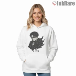 Levi Dark Silhouette Attack On Titan Shirt on white hoodie for women graphic tee