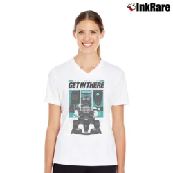 Women’s lewis hamilton get in there for Formula 1 Supporters V-Neck Tee in white | Chic Neckline, Soft Texture