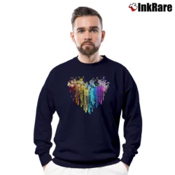 Men’s LGBT Pride Watercolor Pokemon Rainbow Crewneck Sweatshirt in navy | Cozy Fabric, Clean Style