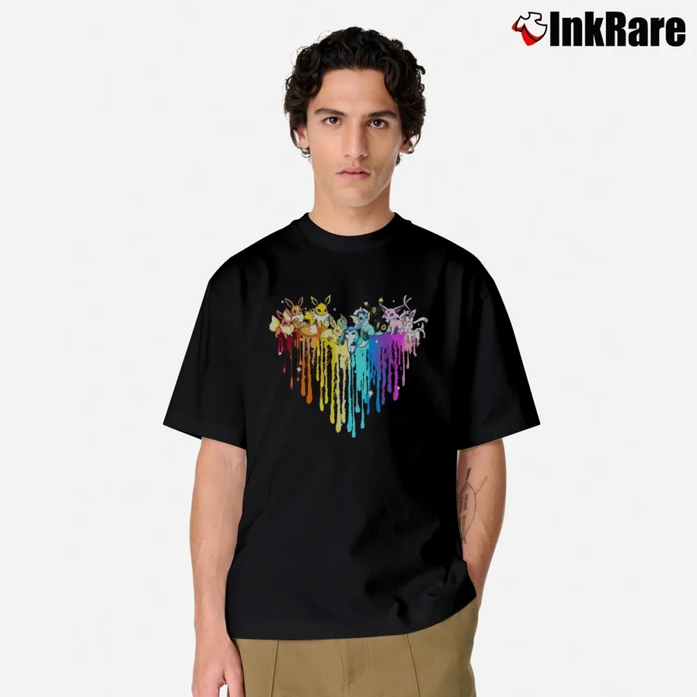 Men’s LGBT Pride Watercolor Pokemon Rainbow Classic T-Shirt in black | Soft, Breathable Everyday Wear