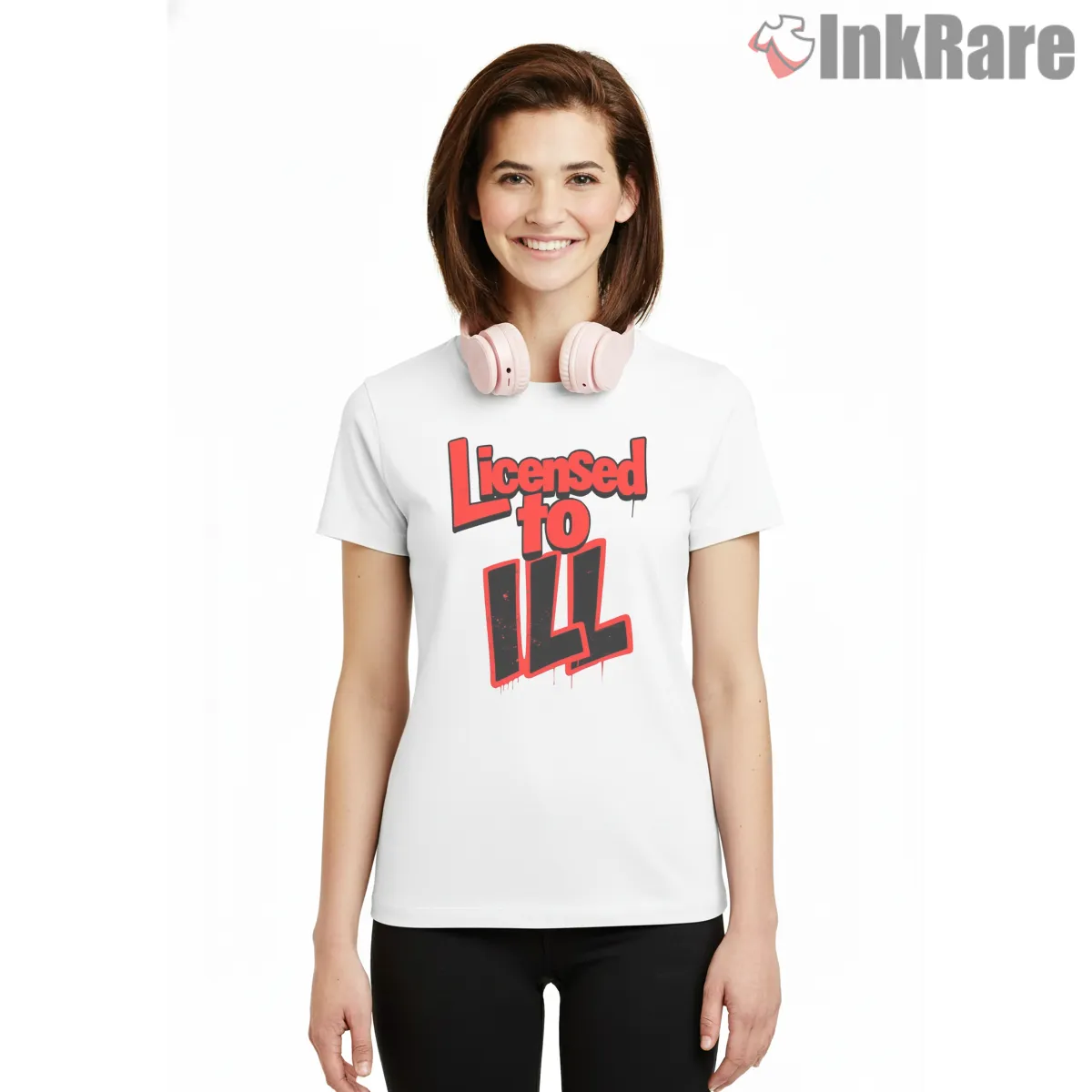 Licensed To Ill Beastie Boys Title Logo Short Sleeve White Licensed To Ill Beastie Boys Title Logo Shirt on white short sleeve shirt for women graphic tee