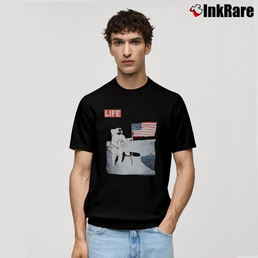Men’s Life Magazine Man On The Moon Classic T-Shirt in black | Soft, Breathable Everyday Wear
