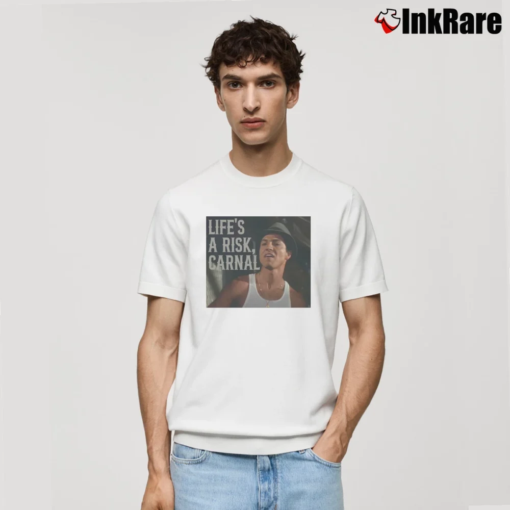 Men’s Life's A Risk Carnal Classic T-Shirt in white | Soft, Breathable Everyday Wear