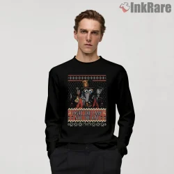 Light The Lamp Not The Rat Christmas Vintage Cartoon Shirt on black long sleeve shirt for men graphic tee