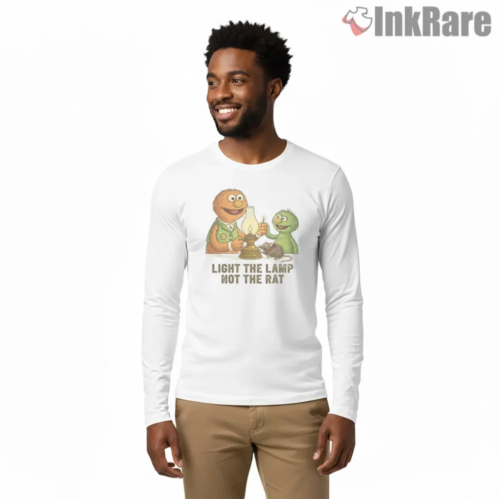 Light The Lamp Not The Rat Vintage Story Scene Shirt on white long sleeve shirt for men graphic tee