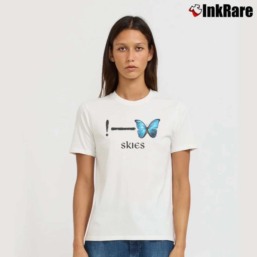 Women’s Lil Skies Butterfly Birthday Gift Signature T-Shirt in white | Soft, Flattering Fit