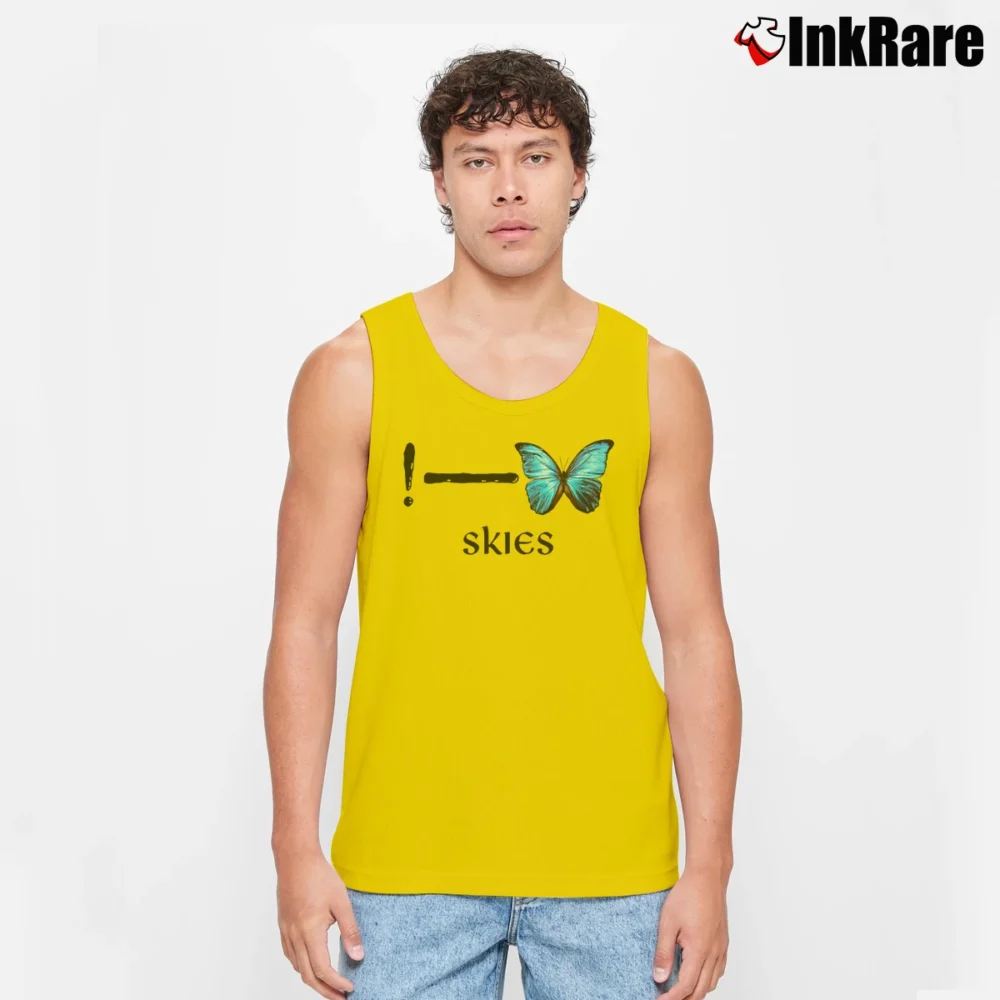 Men’s Lil Skies Butterfly Birthday Gift Tank Top in yellow | Breathable, Active-Friendly Design