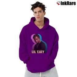 Men’s Lil Tjay Birthday Gift Graphic Pullover Hoodie in purple | Cozy, Durable, Modern Fit