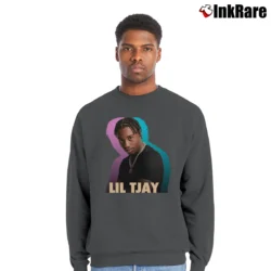 Men’s Lil Tjay Birthday Gift Graphic Crewneck Sweatshirt in charcoal | Cozy Fabric, Clean Style