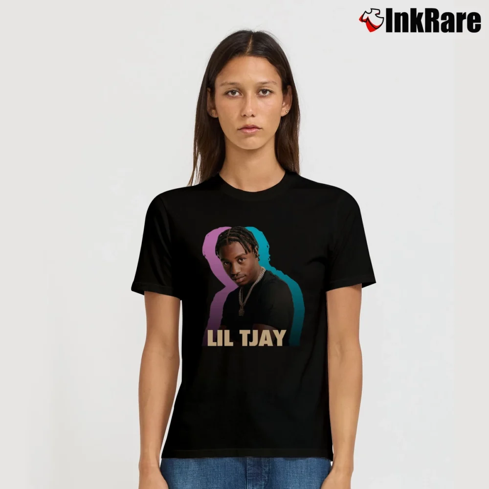 Women’s Lil Tjay Birthday Gift Graphic Signature T-Shirt in black | Soft, Flattering Fit
