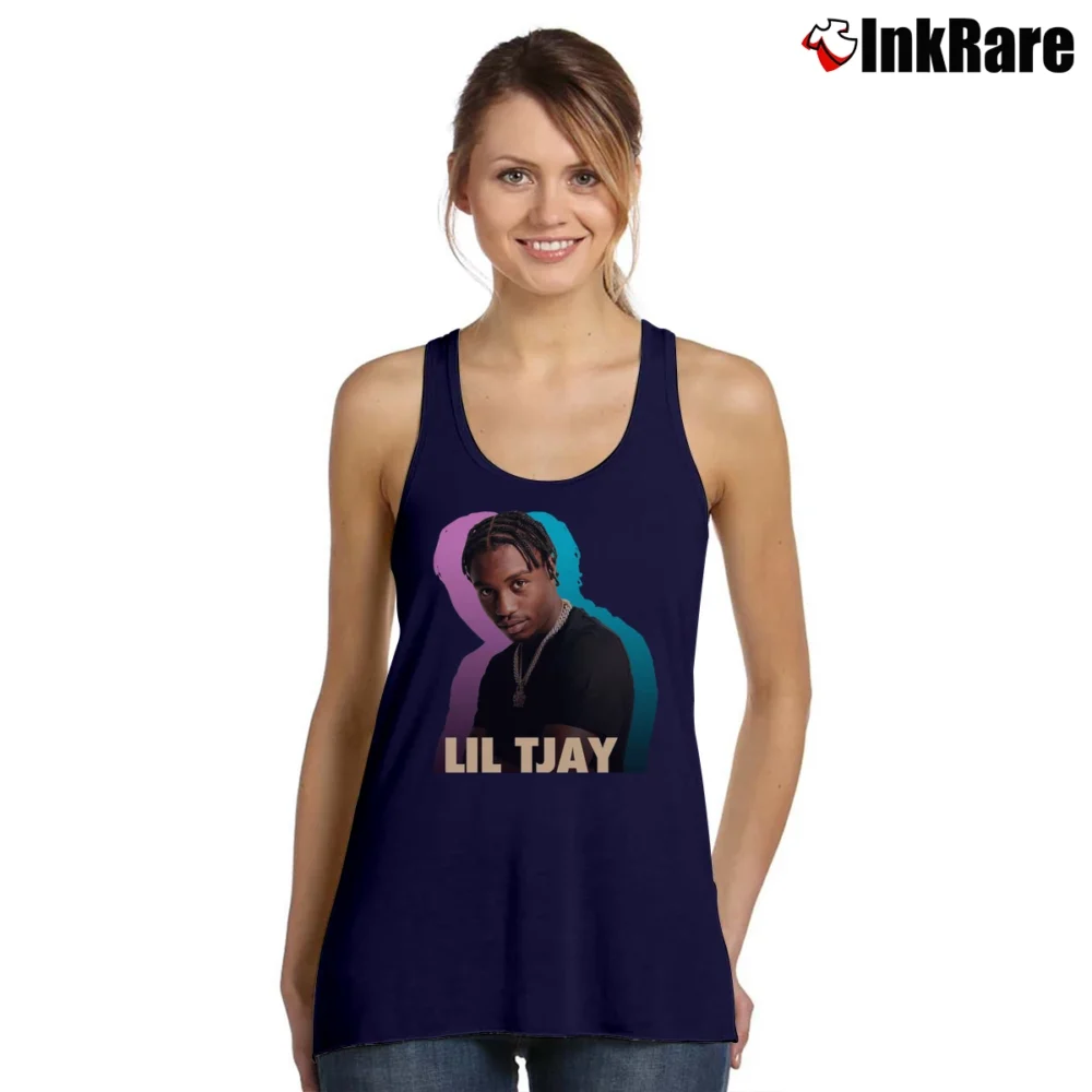 Women’s Lil Tjay Birthday Gift Graphic Tank Top in navy | Lightweight, Movement-Friendly