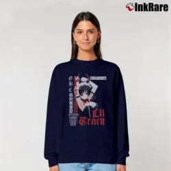 Women’s Lil Tracy Vhs Japanese Graphic Relaxed Sweatshirt in navy | Soft, Laid-Back Vibe