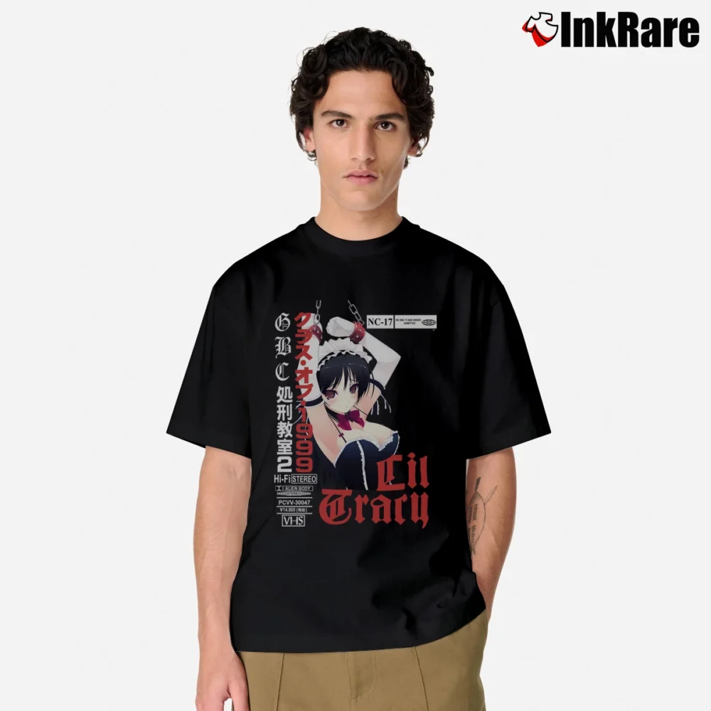 Men’s Lil Tracy Vhs Japanese Graphic Classic T-Shirt in black | Soft, Breathable Everyday Wear