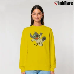 Women’s Lilo And Stitch Karate Kick Disney Relaxed Sweatshirt in yellow | Soft, Laid-Back Vibe