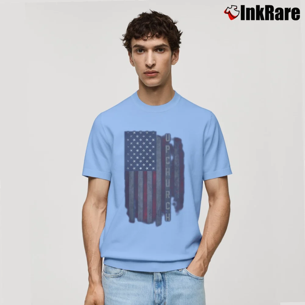 Men’s Lin Upchurch Family American Flag Classic T-Shirt in light blue | Soft, Breathable Everyday Wear