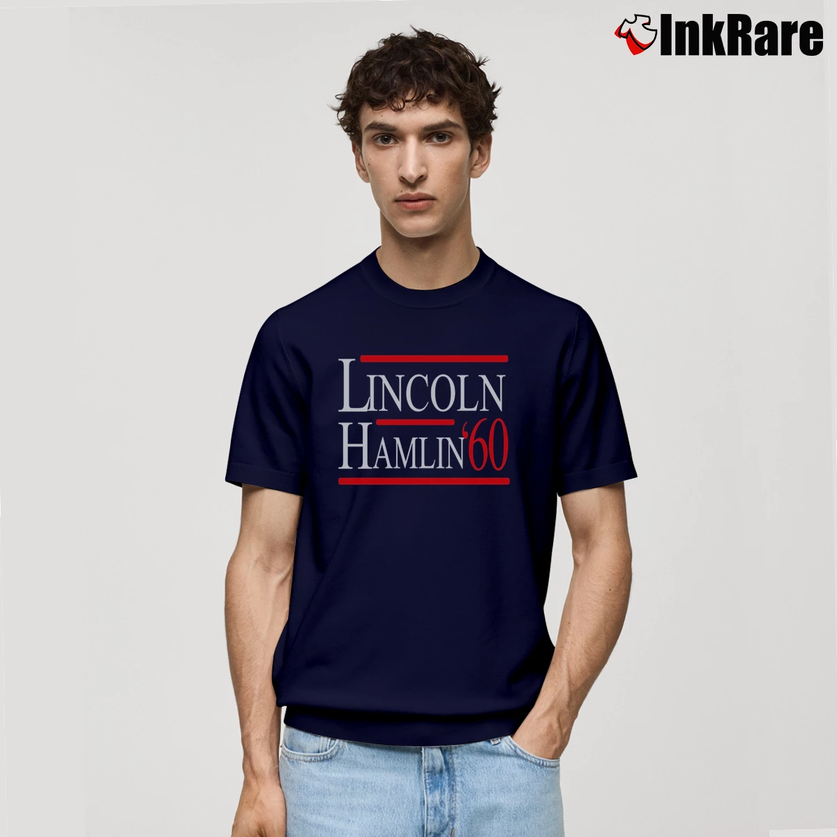 Men’s Lincoln Hamlin 60 Campaign Republican Democrat Classic T-Shirt in navy | Soft, Breathable Everyday Wear