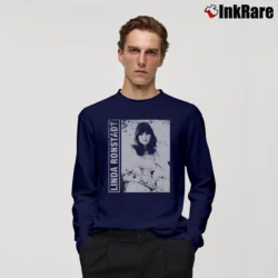 Men’s linda ronstadt 80s 90s vintage distressed retro Long-Sleeve Shirt in navy | Sleek, Lightweight, Year-Round Wear