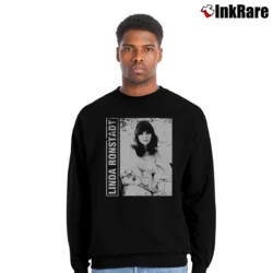 Men’s linda ronstadt 80s 90s vintage distressed retro Crewneck Sweatshirt in black | Cozy Fabric, Clean Style