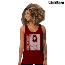 Women’s linda ronstadt 80s 90s vintage distressed retro Tank Top in maroon | Lightweight, Movement-Friendly