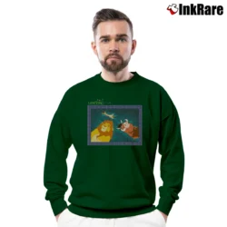 Men’s Lion King Disney Movie Promo 90s Crewneck Sweatshirt in forest green | Cozy Fabric, Clean Style