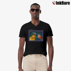 Men’s Lion King Disney Movie Promo 90s V-Neck Tee in black | Sharp, Breathable, Everyday Staple