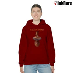 Women’s Lion King Hakuna Matata Reflection Cozy Hoodie in maroon | Warm, Structured, Stylish