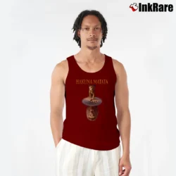 Men’s Lion King Hakuna Matata Reflection Tank Top in maroon | Breathable, Active-Friendly Design
