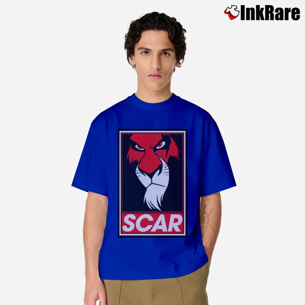 Men’s Lion King Scar Movie Poster Classic T-Shirt in royal blue | Soft, Breathable Everyday Wear