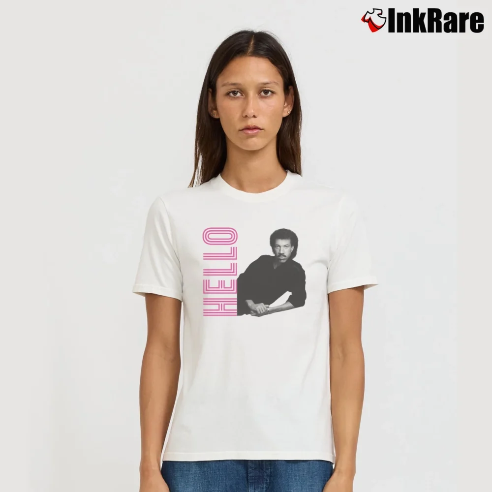Women’s lionel richie hello vintage soul music Signature T-Shirt in white | Soft, Flattering Fit