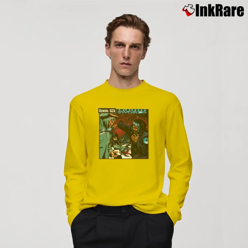 Men’s liquid swords gza wu tang hip hop Long-Sleeve Shirt in yellow | Sleek, Lightweight, Year-Round Wear