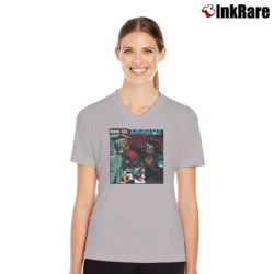 Women’s liquid swords gza wu tang hip hop V-Neck Tee in sport grey | Chic Neckline, Soft Texture