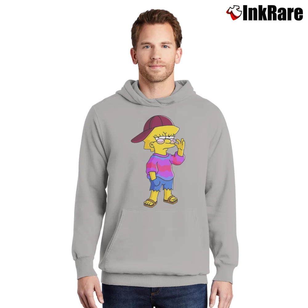 Men’s Lisa Simpson Birthday Gift Cool Cartoon Pullover Hoodie in sport grey | Cozy, Durable, Modern Fit