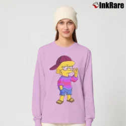 Women’s Lisa Simpson Birthday Gift Cool Cartoon Long-Sleeve Top in light pink | Sleek, Versatile, All-Season