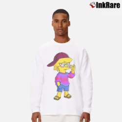 Men’s Lisa Simpson Birthday Gift Cool Cartoon Long-Sleeve Shirt in white | Sleek, Lightweight, Year-Round Wear