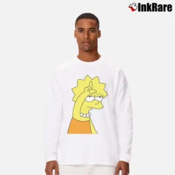 Men’s Lisa Simpson The Simpsons Cartoon Gifts Long-Sleeve Shirt in white | Sleek, Lightweight, Year-Round Wear